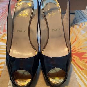 Christian Louboutin sling back size 41 blue gold